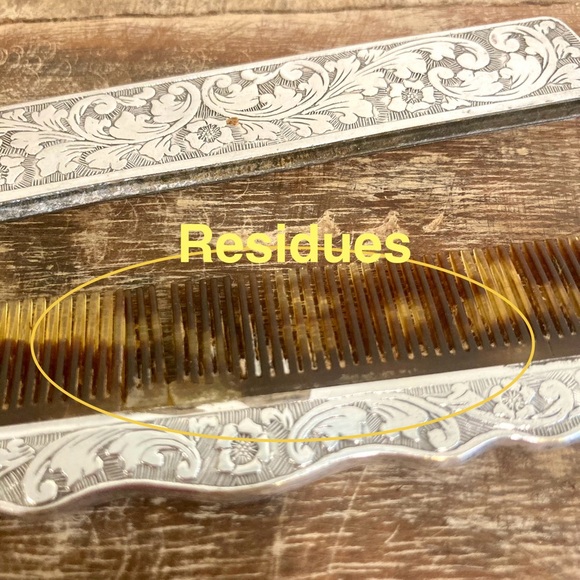 Antique Silver Plated Gold Engraved Comb Box Made in Denmark Flower Pattern - Picture 4 of 14